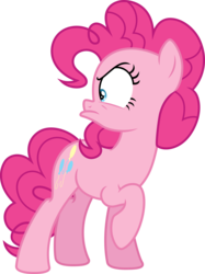 Size: 7477x10000 | Tagged: safe, artist:kysss90, pinkie pie, g4, the cutie map, absurd resolution, disapproval, female, frown, looking back, raised hoof, simple background, solo, transparent background, vector, when she doesn't smile