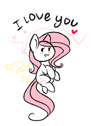 Size: 1280x1707 | Tagged: safe, artist:catzino, fluttershy, pegasus, pony, g4, blushing, cute, female, i love you, solo