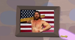 Size: 1277x679 | Tagged: safe, human, g4, the cutie map, hacksaw jim duggan, irl, irl human, photo, starlight's picture frame, united states, wwf