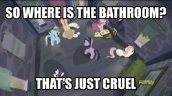 Size: 1494x832 | Tagged: safe, edit, edited screencap, screencap, applejack, fluttershy, pinkie pie, rainbow dash, rarity, twilight sparkle, alicorn, pony, g4, the cutie map, caption, female, image macro, mane six, mare, meme, twilight sparkle (alicorn)