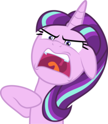 Size: 3000x3442 | Tagged: safe, artist:xebck, starlight glimmer, g4, the cutie map, angry, faic, female, high res, meme, rage, rage face, s5 starlight, simple background, solo, transparent background, vector, yelling