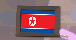 Size: 1277x679 | Tagged: safe, edit, edited screencap, screencap, starlight glimmer, g4, the cutie map, discovery family logo, flag, north korea, north korean flag, stalin glimmer, starlight's picture frame