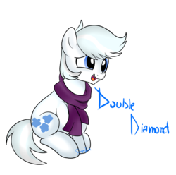 Size: 1024x1014 | Tagged: safe, artist:sugarrush015, double diamond, earth pony, pony, g4, the cutie map, cute, double dawwmond, male, sitting, solo, stallion