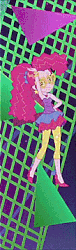 Size: 109x360 | Tagged: safe, screencap, pinkie pie, equestria girls, friendship through the ages, g4, animated, bare shoulders, dancing, female, high heels, new wave pinkie, sleeveless, strapless