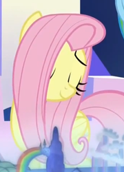 Size: 515x715 | Tagged: safe, screencap, fluttershy, g4, the cutie map, cutie map, female, rainbow, solo