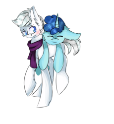 Size: 5876x6394 | Tagged: safe, double diamond, party favor, g4, the cutie map, absurd resolution, clothes, gay, male, scarf, ship:partydiamond, shipping