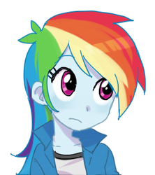 Size: 282x318 | Tagged: dead source, safe, artist:baekgup, rainbow dash, equestria girls, g4, my little pony equestria girls: rainbow rocks, bust, cute, dashabetes, female, simple background, solo, white background