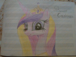 Size: 2592x1944 | Tagged: safe, artist:frozenightpl, princess cadance, g4, bust, crown, cute, female, portrait, solo, traditional art