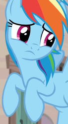 Size: 551x1003 | Tagged: safe, screencap, rainbow dash, g4, the cutie map, female, flying, reaction image, solo