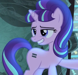 Size: 1021x991 | Tagged: safe, screencap, starlight glimmer, pony, unicorn, g4, the cutie map, cropped, cutie mark vault, equal cutie mark, female, mare, reaction image, s5 starlight, solo