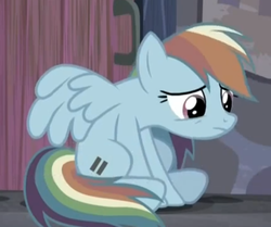 Size: 651x545 | Tagged: safe, screencap, rainbow dash, g4, the cutie map, female, reaction image, solo