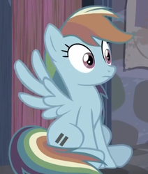 Size: 815x961 | Tagged: safe, screencap, rainbow dash, g4, the cutie map, female, reaction image, solo