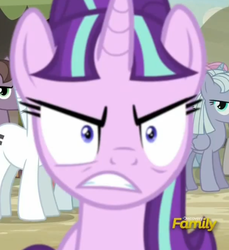 Size: 903x987 | Tagged: safe, screencap, double diamond, dusk drift, starlight glimmer, pony, unicorn, g4, the cutie map, angry, female, male, mare, reaction image, s5 starlight, solo focus, stallion