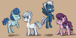 Size: 4000x2000 | Tagged: safe, artist:scarletts-fever, double diamond, night glider, party favor, sugar belle, earth pony, pegasus, pony, unicorn, g4, the cutie map, equal four, female, male, mare, stallion