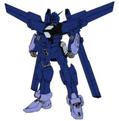 Size: 893x910 | Tagged: safe, artist:combatkaiser, edit, princess luna, g4, female, gundam double x, mecha, recolor, simple background, solo, transparent background