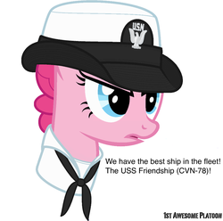 Size: 960x953 | Tagged: safe, artist:ethanchang, part of a set, pinkie pie, g4, 1st awesome platoon, military, military uniform, navy, sailor, us navy