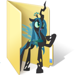 Size: 256x256 | Tagged: safe, artist:anonymous folder icon maker, edit, queen chrysalis, g4, computer icon, female, folder, simple background, solo, transparent background, vector, webcore