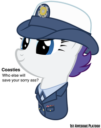 Size: 756x960 | Tagged: safe, artist:ethanchang, part of a set, rarity, g4, 1st awesome platoon, award, coast guard, military, military uniform, ribbon