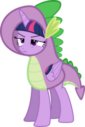 Size: 2534x3796 | Tagged: safe, artist:shutterflyeqd, spike, twilight sparkle, alicorn, pony, g4, clothes, costume, female, high res, mare, simple background, solo, transparent background, twilight sparkle (alicorn), unamused, vector