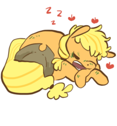 Size: 302x325 | Tagged: safe, artist:let-the-rainbow-remind-us, part of a set, applejack, g4, female, sleeping, solo