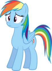 Size: 4397x6000 | Tagged: safe, artist:slb94, rainbow dash, g4, absurd resolution, backwards cutie mark, female, sad, simple background, solo, transparent background, vector