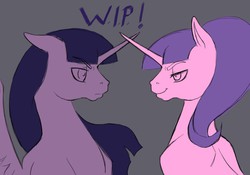 Size: 10000x7000 | Tagged: safe, artist:penny, starlight glimmer, twilight sparkle, alicorn, pony, g4, magic duel, season 5, absurd resolution, female, glare, magic, mare, twilight sparkle (alicorn), wip