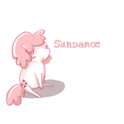 Size: 500x500 | Tagged: dead source, safe, artist:52sheep, sundance, earth pony, pony, g1, female, mare, name, simple background, solo, text, white background