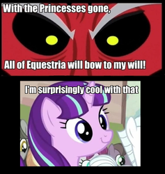 Size: 754x797 | Tagged: safe, lord tirek, starlight glimmer, g4, my little pony: friendship is magic, the cutie map, exploitable meme, meme, tirek vs everyone meme