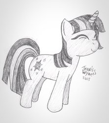 Size: 843x948 | Tagged: safe, artist:travisweymers, twilight sparkle, g4, cute, female, monochrome, sketch, solo, traditional art