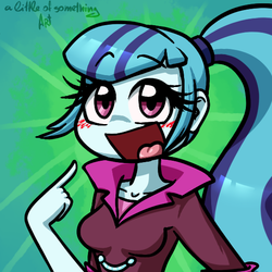 Size: 550x550 | Tagged: safe, artist:alittleofsomething, sonata dusk, equestria girls, g4, my little pony equestria girls: rainbow rocks, female, looking at you, pointing, smiling, solo