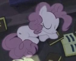 Size: 293x237 | Tagged: safe, screencap, pinkie pie, earth pony, pony, g4, season 5, the cutie map, animated, cute, diapinkes, female, gif, mare, prone, sleeping, solo