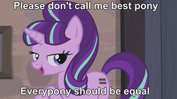 Size: 1280x720 | Tagged: safe, screencap, starlight glimmer, g4, the cutie map, best pony, image macro, meme