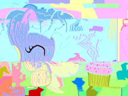 Size: 800x600 | Tagged: safe, artist:gallifreyanequine, pinkie pie, g4, cupcake, glitch