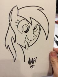 Size: 600x800 | Tagged: safe, artist:tony fleecs, derpy hooves, pegasus, pony, g4, female, lineart, mare, solo, traditional art