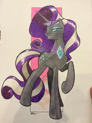 Size: 600x800 | Tagged: safe, artist:tony fleecs, nightmare rarity, pony, unicorn, g4, female, looking at you, mare, solo, traditional art