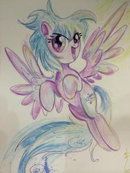 Size: 600x800 | Tagged: safe, artist:sara richard, cloudchaser, pegasus, pony, g4, female, solo, traditional art