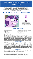 Size: 721x1300 | Tagged: safe, starlight glimmer, g4, the cutie map, text, wanted, wanted poster