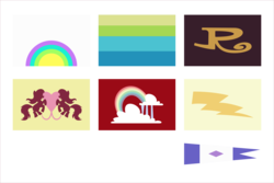Size: 6000x4012 | Tagged: safe, artist:masem, equestria games (episode), g4, rainbow falls, absurd resolution, cloudsdale, cloudsdale flag, equestria games, flag, flags of equestrian regions, ponyville, ponyville flag