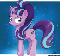 Size: 1871x1742 | Tagged: safe, artist:the-butch-x, starlight glimmer, pony, unicorn, g4, season 5, the cutie map, equal cutie mark, female, letterboxing, looking at you, s5 starlight, solo