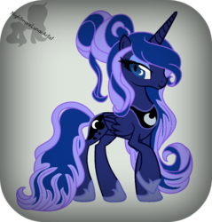 Size: 1005x1053 | Tagged: safe, artist:nightmarelunarartist, princess luna, g4, alternate hairstyle, female, solo