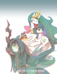 Size: 800x1038 | Tagged: safe, artist:kolshica, princess celestia, queen chrysalis, oc, g4, crying