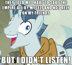 Size: 610x550 | Tagged: safe, screencap, party favor, g4, my little pony: friendship is magic, the crystal empire, the cutie map, exploitable meme, i didn't listen, image macro, meme