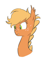 Size: 428x550 | Tagged: safe, artist:carnifex, oc, oc only, oc:apple chutney, dracony, hybrid, bust, offspring, parent:applejack, parent:spike, parents:applespike, portrait, simple background, white background