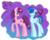 Size: 1000x800 | Tagged: safe, artist:patty-plmh, party favor, sugar belle, pony, unicorn, g4, my little pony: friendship is magic, the cutie map, abstract background, duo, female, male, mare, ship:partybelle, shipping, stallion, straight