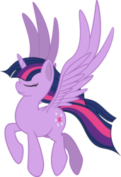 Size: 1095x1597 | Tagged: safe, artist:neko-kun67, twilight sparkle, alicorn, pony, g4, eyes closed, female, mare, simple background, solo, spread wings, transparent background, twilight sparkle (alicorn)