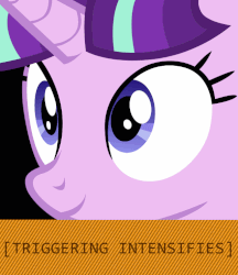 Size: 640x742 | Tagged: safe, artist:dtkraus, starlight glimmer, g4, the cutie map, animated, crossing the memes, female, meme, reaction image, s5 starlight, smiling, solo, starlight justice warrior, triggered, vector, vibrating, wide eyes, x intensifies