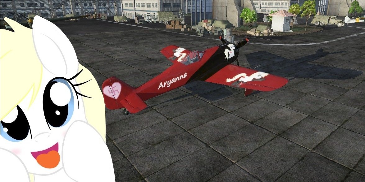 Artist Anonymous Fock Wulf 190 Game Machine Mod Nazi Oc Oc Aryanne Oc Only Plane Safe Skin Solo Swastika Texture War Warthunder War Thunder Derpibooru