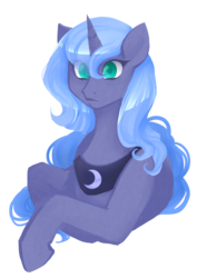 Size: 2480x3507 | Tagged: safe, artist:mscootaloo, princess luna, g4, female, high res, prone, s1 luna, simple background, solo, transparent background