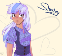 Size: 1900x1700 | Tagged: safe, artist:drawing-heart, oc, oc only, oc:silverlay, human, humanized, humanized oc, solo