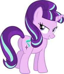 Size: 5160x5940 | Tagged: safe, artist:90sigma, starlight glimmer, pony, unicorn, g4, absurd resolution, bedroom eyes, butt, female, glimmer glutes, looking at you, mare, plot, rear view, s5 starlight, simple background, smiling, solo, transparent background, vector